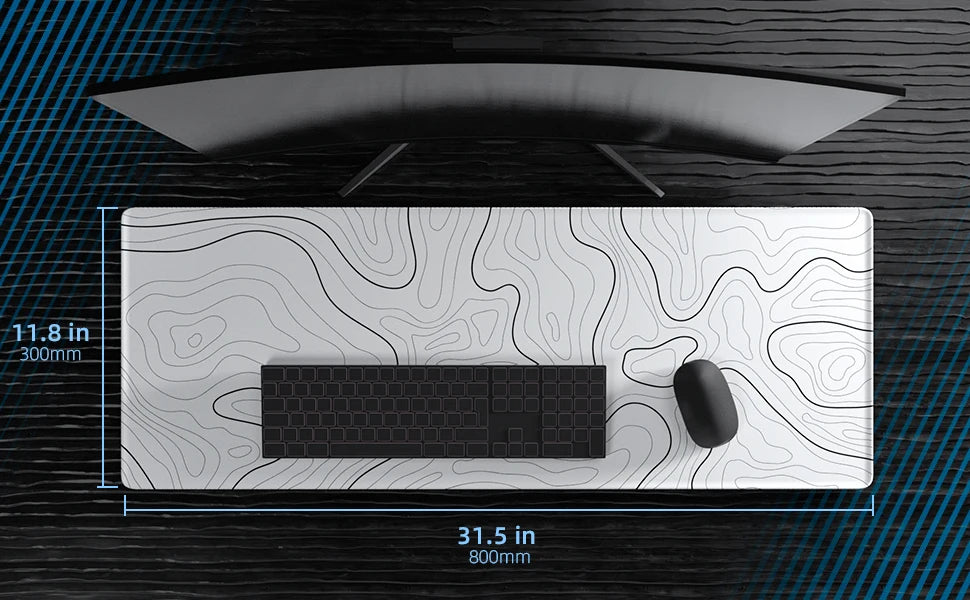 Tapis de Souris XXL Blanc et Noir - Tapis Souris