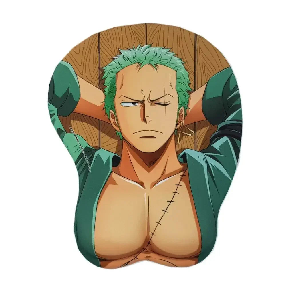 NEW One Piece Monkey D.Luffy Robin Zoro Ace Mihawk Silicone Wrist Mouse Pad Anime Memory Foam Mouse Keyboard 3D Hand Bowl Holder