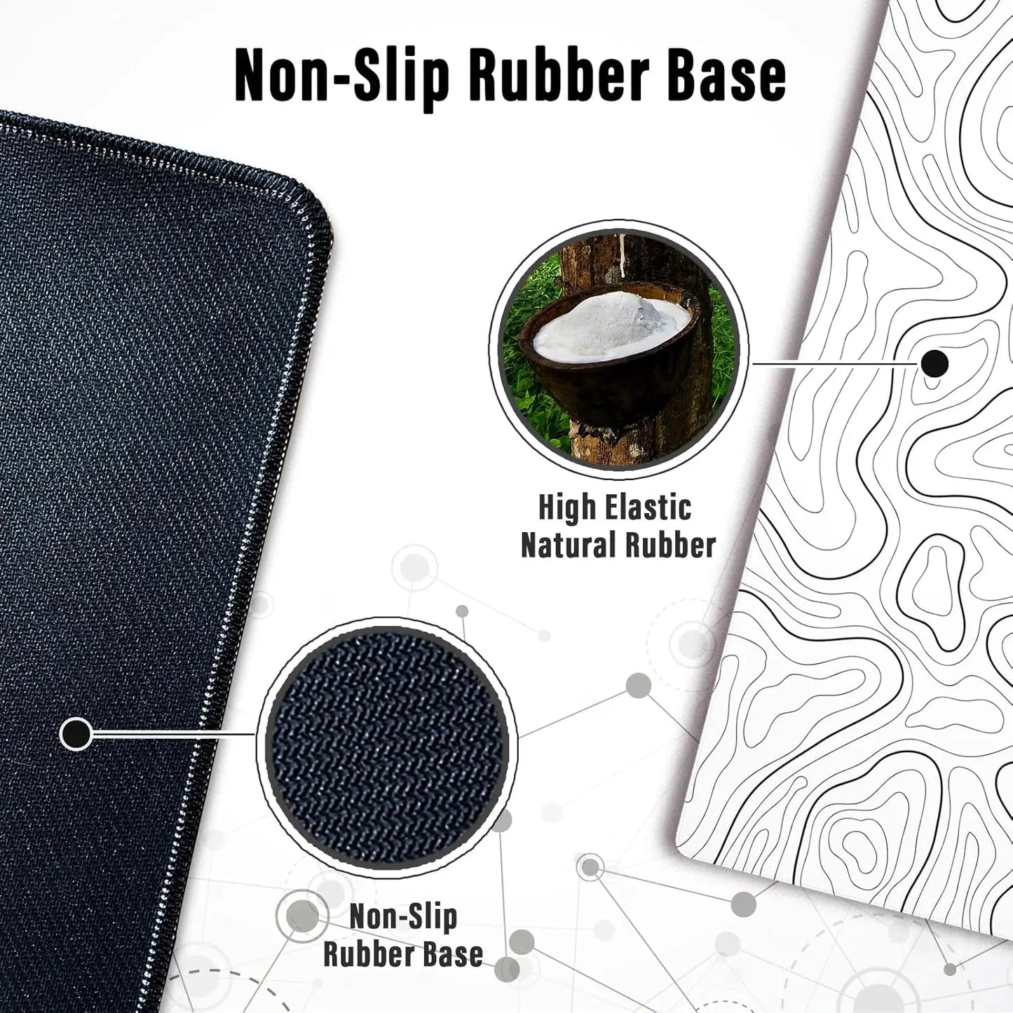 Tapis de Souris XXL Blanc et Noir - Tapis Souris