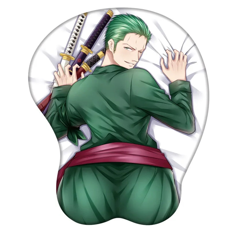 NEW One Piece Monkey D.Luffy Robin Zoro Ace Mihawk Silicone Wrist Mouse Pad Anime Memory Foam Mouse Keyboard 3D Hand Bowl Holder