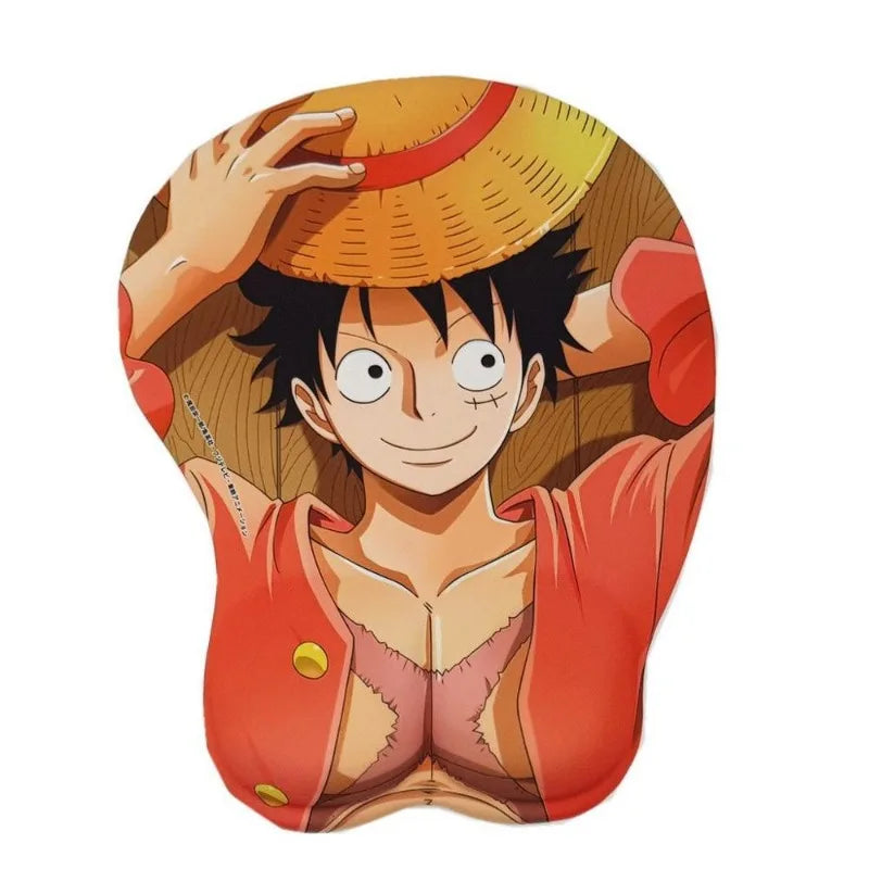 NEW One Piece Monkey D.Luffy Robin Zoro Ace Mihawk Silicone Wrist Mouse Pad Anime Memory Foam Mouse Keyboard 3D Hand Bowl Holder