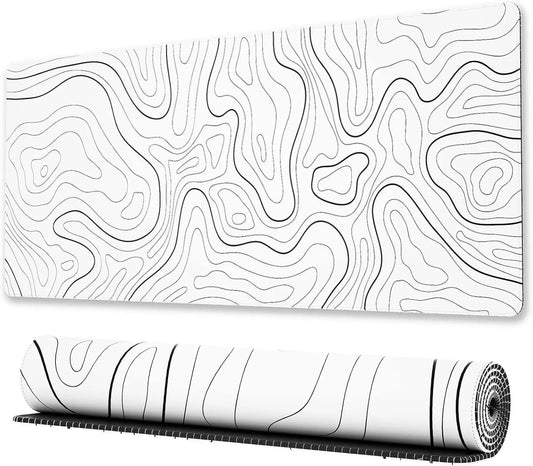 Tapis de Souris XXL Blanc et Noir - Tapis Souris