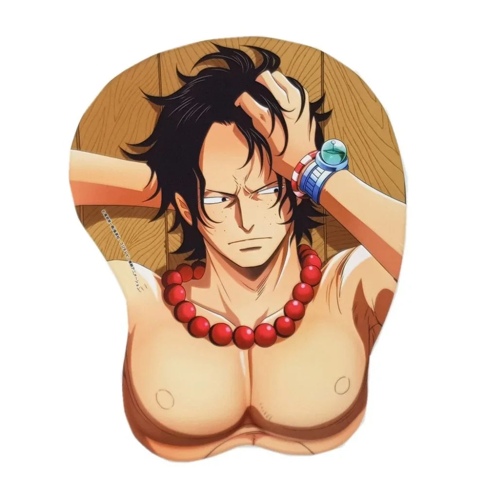 NEW One Piece Monkey D.Luffy Robin Zoro Ace Mihawk Silicone Wrist Mouse Pad Anime Memory Foam Mouse Keyboard 3D Hand Bowl Holder