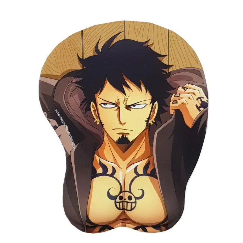 NEW One Piece Monkey D.Luffy Robin Zoro Ace Mihawk Silicone Wrist Mouse Pad Anime Memory Foam Mouse Keyboard 3D Hand Bowl Holder