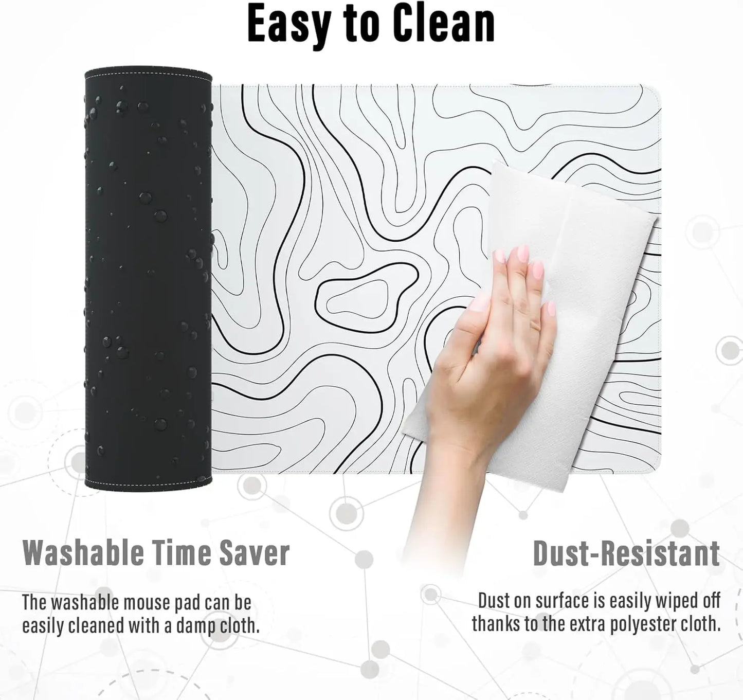 Tapis de Souris XXL Noir et Blanc - Tapis Souris