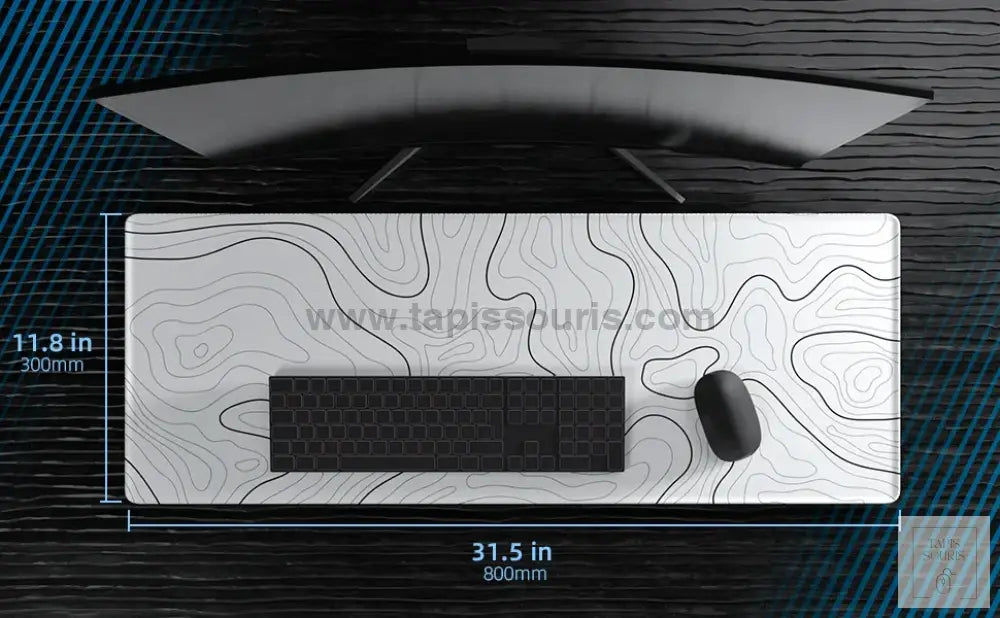 Tapis de Souris XXL Blanc et Noir - Tapis Souris