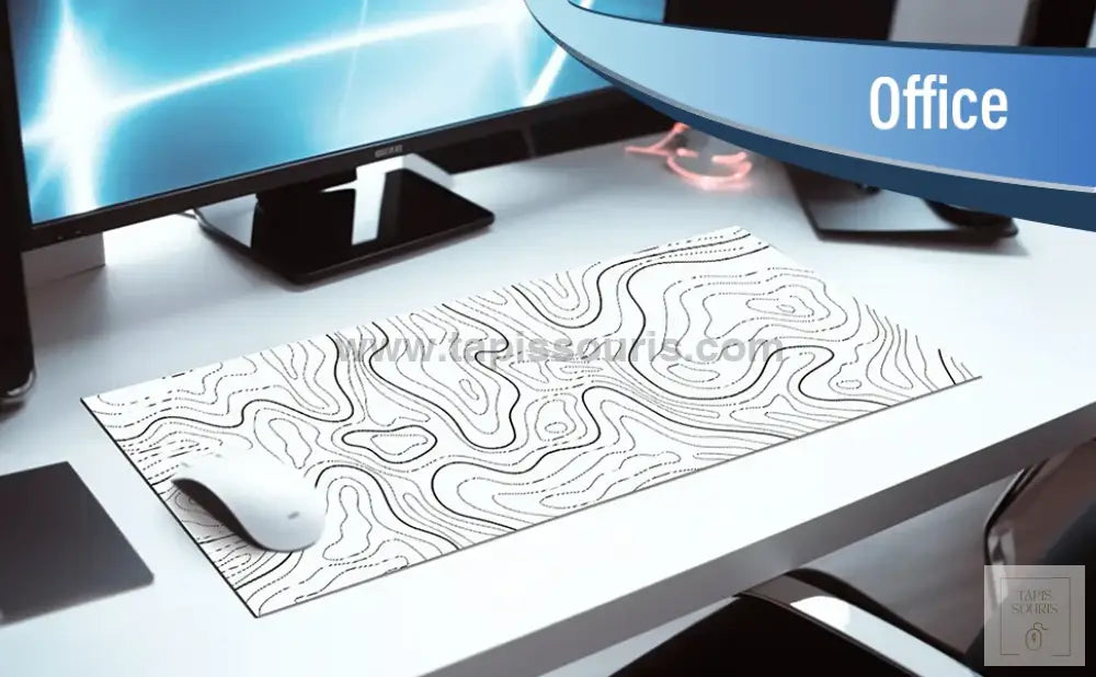 Tapis de Souris XXL Blanc et Noir - Tapis Souris