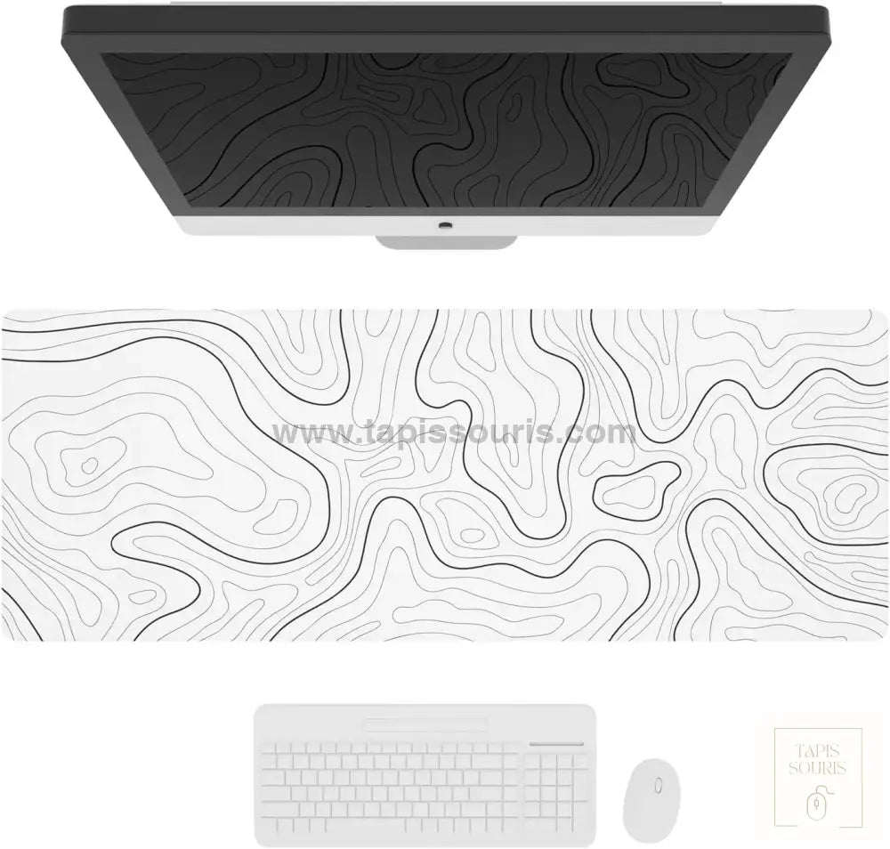 Tapis de Souris XXL Noir et Blanc - Tapis Souris